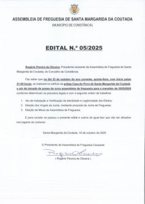 Instalação da Assembleia de Freguesia para o mandato 2025/2029