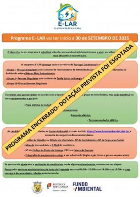 Programa E-LAR - encerramento das candidaturas